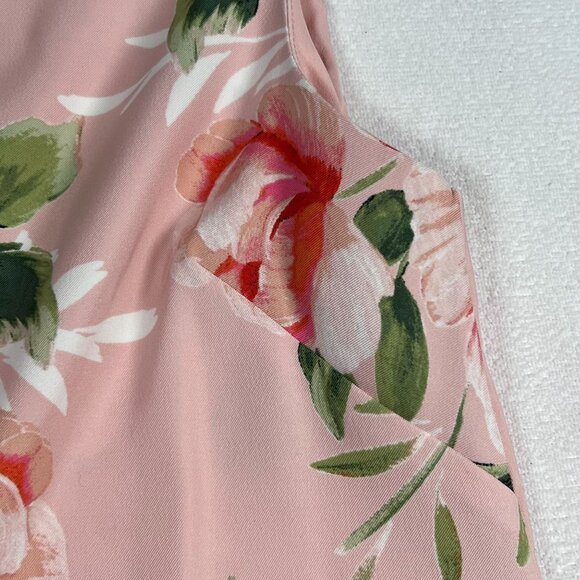 ALYX Midi Dress Sz 10 Sleeveless Pink White Floral Flowers Polyester Spandex - Picture 7 of 16